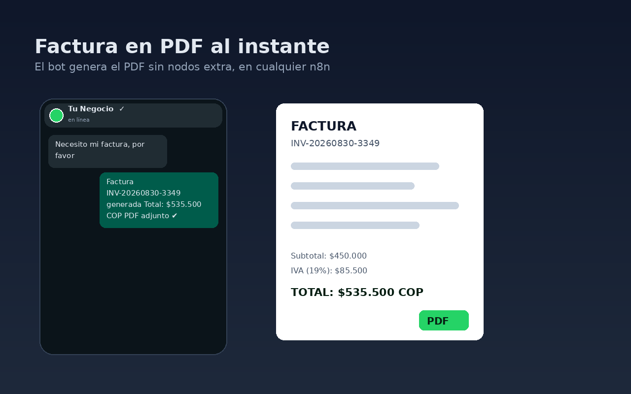 Factura en PDF generada por el bot